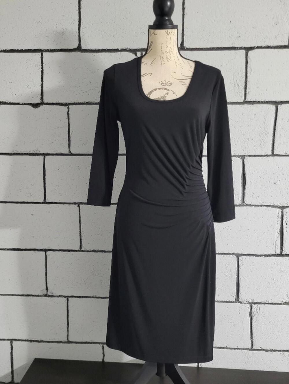 BUNDLE SALE!  Calvin Klein Black Scoop Neck Ruched Dress Sz 8